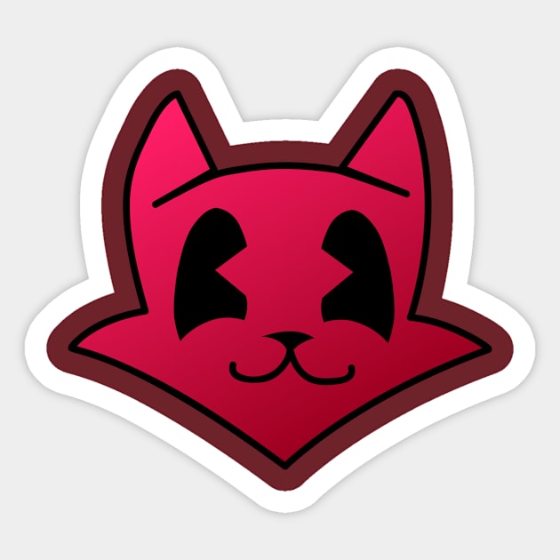 Happy Kitty Red and Black Sticker by FlameCat